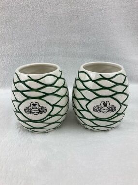 Patron Authentic Tequila Tiki Agave Bee Hive Ceramic Cups 10 oz Set of 2
